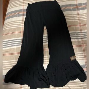 Matilda Jane Women’s Size Medium Into The Night Black Ruffled Bell Bottom